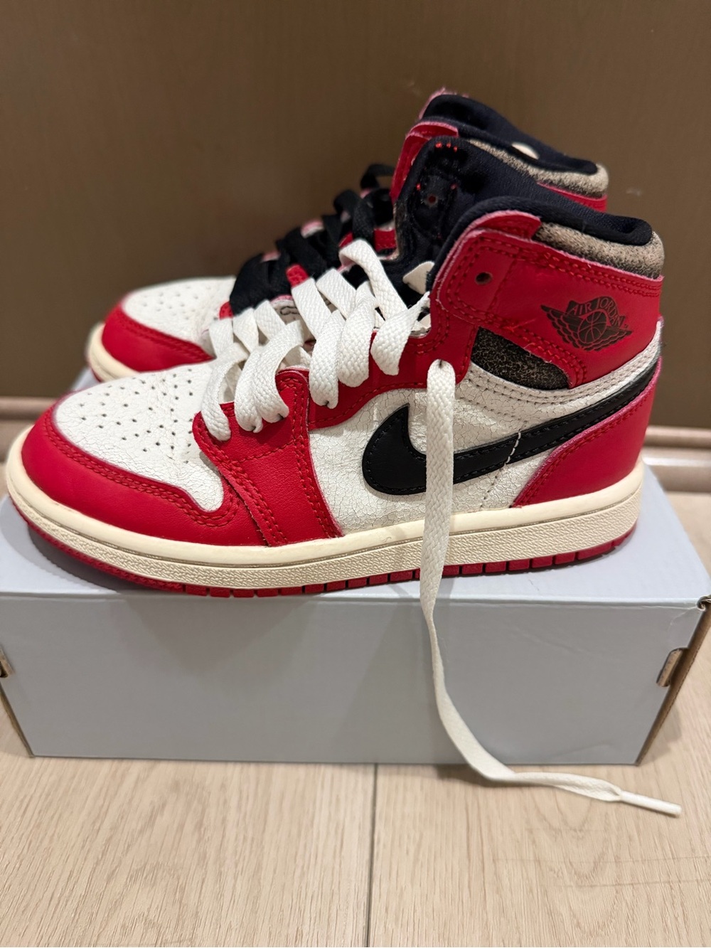 Nike Kids Red, White & Black High-Top Sneakers - Picture 3 of 3